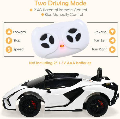 OLAKIDS Licensed Lamborghini SIAN 12V Kids Ride on Car, Toddler Electric Vehicle