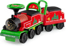 OLAKIDS 6V 2-Seater Ride on Train with Carriage, Storage, Train Whistle, Music, Lights for 18 Months+