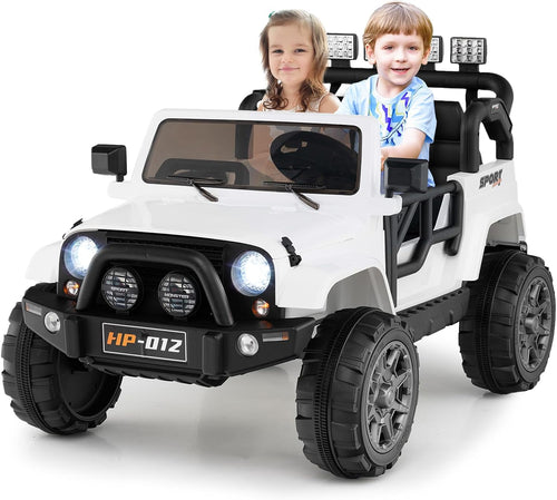 OLAKIDS 2 Seater Ride on Truck, 12V Battery Powered Electric Vehicle for Kids with Remote Control