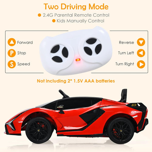 OLAKIDS Licensed Lamborghini SIAN 12V Kids Ride on Car, Toddler Electric Vehicle