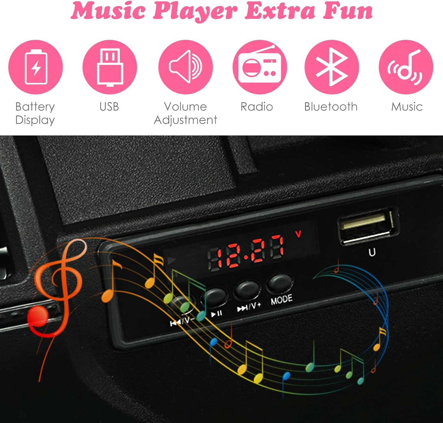 OLAKIDS Kids Ride on Truck 12V Electric Vehicle with Remote Control