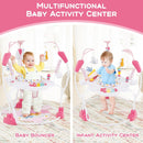 INFANS 3-in-1 Baby Activity Center, Jumper & Bouncer, Music, Lights, 360° Rotating Seat, 3 Adjustable Heights, Learning Toys for 6-12 Months