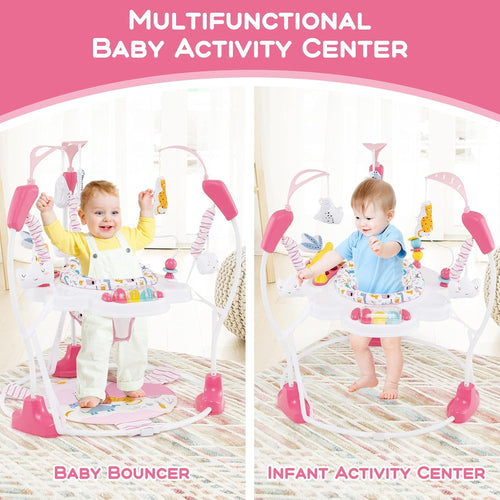 INFANS 3-in-1 Baby Activity Center, Jumper & Bouncer, Music, Lights, 360° Rotating Seat, 3 Adjustable Heights, Learning Toys for 6-12 Months