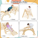 Olakids Pikler Triangle Set 7 in 1 Climbing Toys for 1-3 Inside Foldable Wood Montessori Jungle Gym