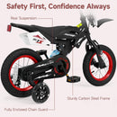 Olakids 12/16 Inch Motorcycle Kids BMX Bike with Light Training Wheels & Suspension