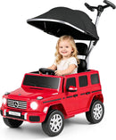 OLAKIDS Licensed Push Car for Toddlers, Outdoor Ride on Toy with Parent Control Handle, Adjustable Canopy, Horn, LED Lights for 3+ Years