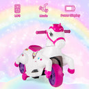 OLAKIDS 2 in 1 Ride on Motorcycle and Horse, Unicorn 6V Battery Powered Ride on Toy  Aged 3-6 Years