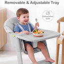 INFANS Washable Baby High Chair, Adjustable Tray, Lightweight, 5-Point Harness, for 6-36 Months Toddlers
