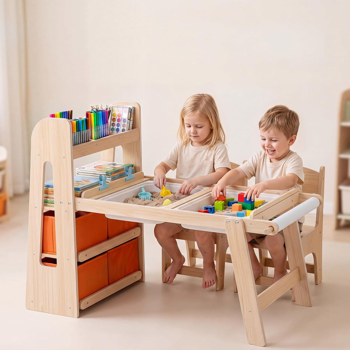 Olakids Sensory Table and Chairs Set for Toddlers