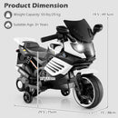 OLAKIDS 6V Kids Motorcycle with Training Wheels, Horn, Music, Headlight for Boys Girls Aged 3+ Years (White)