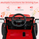 OLAKIDS 12V Ride On Truck, Battery Powered Electric Vehicle for Kids with Remote Control, Foldable Reflective Mirror, Spring Suspension, Music, LED Lights, Ride on Toy for 3+ Boys Girls