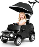 OLAKIDS Licensed Push Car for Toddlers, Outdoor Ride on Toy with Parent Control Handle, Adjustable Canopy, Horn, LED Lights for 3+ Years