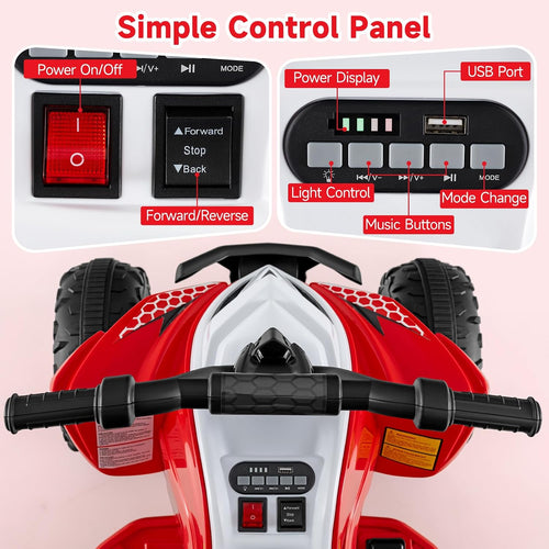 OLAKIDS 12V Kids ATV Quad, Electric Vehicle Battery Powered Ride On Toys for Boys Girls Ages 3+
