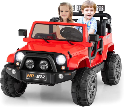 OLAKIDS 2 Seater Ride on Truck, 12V Battery Powered Electric Vehicle for Kids with Remote Control