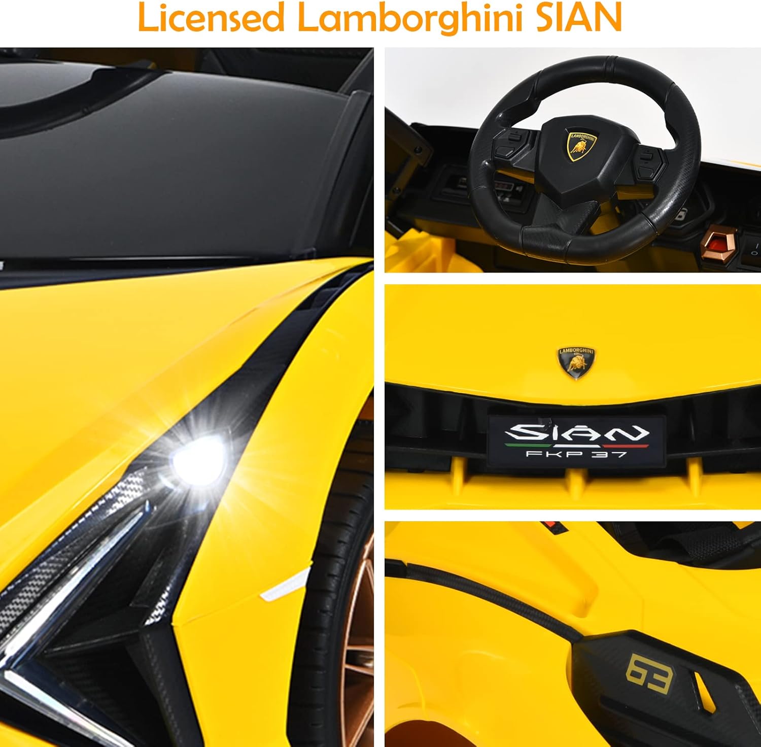 OLAKIDS Licensed Lamborghini SIAN 12V Kids Ride on Car, Toddler Electric Vehicle