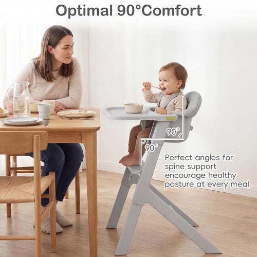 INFANS Washable Baby High Chair, Adjustable Tray, Lightweight, 5-Point Harness, for 6-36 Months Toddlers