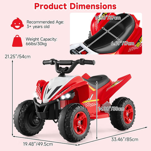 OLAKIDS 12V Kids ATV Quad, Electric Vehicle Battery Powered Ride On Toys for Boys Girls Ages 3+