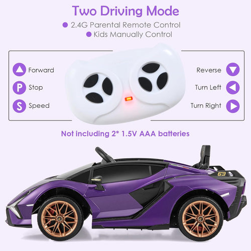 OLAKIDS Licensed Lamborghini SIAN 12V Kids Ride on Car, Toddler Electric Vehicle