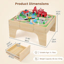 OLAKIDS Train Table, 63 PCS Wooden Kids Activity Toy with Storage Drawer