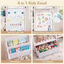 OLAKIDS 4 in 1 Easel for Kids, Toddler Bookshelf and Toy Storage Organizer