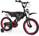 Olakids 12/16 Inch Motorcycle Kids BMX Bike with Light Training Wheels & Suspension