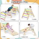 Olakids Pikler Triangle Set 7 in 1 Climbing Toys for 1-3 Inside Foldable Wood Montessori Jungle Gym