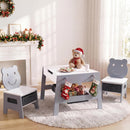 OLAKIDS Kids Table and Chair Set, 4 in 1 Wooden Activity Desk