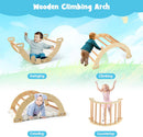 OLAKIDS Wooden Arch Climber Rocker with Soft Cushion, 4 in 1 Montessori Climbing Ladder Toys for Toddlers
