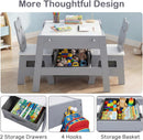 OLAKIDS Kids Table and Chair Set, 4 in 1 Wooden Activity Desk