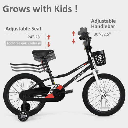 Olakids Kids Bike, 12 14 16 18 Inch Toddlers Bike for Boys Girls 3-8 Years Old