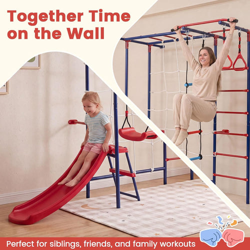 Olakids 8 in 1 Swedish Ladder, Kids Indoor Outdoor Jungle Gym Playground for Toddlers Adults