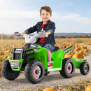 OLAKIDS 6V Kids ATV with Removable Trailer, Forward Backward Function, Widened & Wear-Resistant Wheels, Ride On Toy for Toddlers