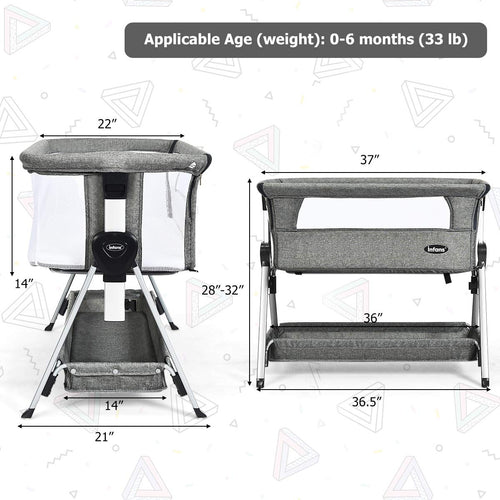 Baby Bassinet Bedside Sleeper with Spine Protecting Support INFANS