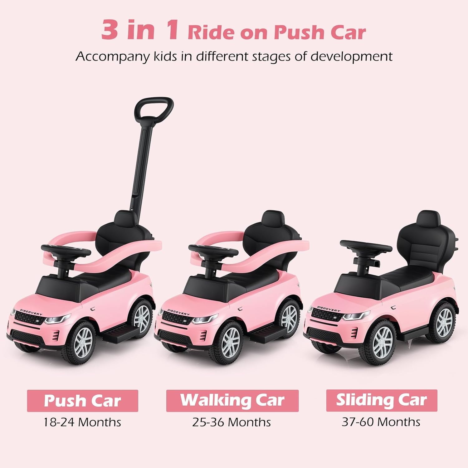 OLAKIDS Licensed Land Rover Push Car for Toddlers 3 in 1 Baby Stroller Sliding Walking Car