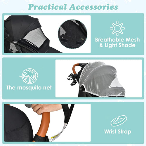 INFANS Lightweight Baby Stroller, Compact Infant with One-Hand Fold, Travel Stroller for Airplane