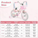 Olakids Kids Bike, 12 14 16 18 20 Inch Mermaid Theme Girls Bicycle with Training Wheels