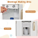 OLAKIDS Wooden Toddler Kitchen Playset with Lights, Coffee Maker, Ice Maker, Stove, Sink, Microwave and 2 Storage Bins