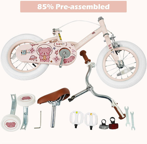 Olakids Kids Bike, 12 14 16 18 Inch Bear Themed Toddlers Bike