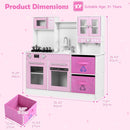 OLAKIDS Wooden Toddler Kitchen Playset with Realistic Lights, Sounds & Appliances