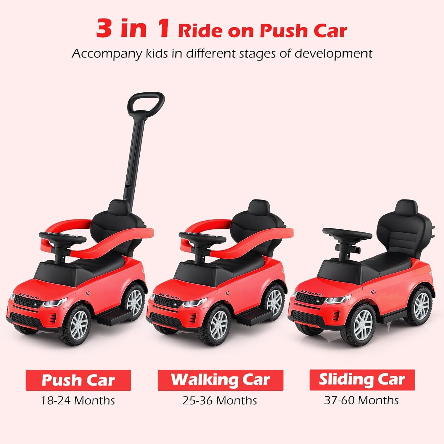 OLAKIDS Licensed Land Rover Push Car for Toddlers 3 in 1 Baby Stroller Sliding Walking Car