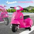 Licensed Vespa Scooter Kids Motorcycle by OLAKIDS, 6V Ride on Electric Motorcycle with Training Wheels