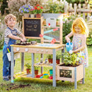 OLAKIDS Wooden Mud Kitchen for Kids Outdoor Play Monteeori Toys for Toddlers Ages 3+