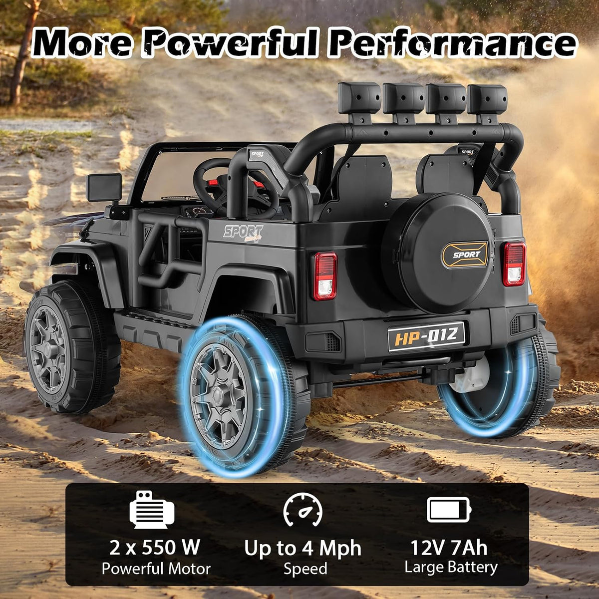OLAKIDS 2 Seater Ride on Truck, 12V Battery Powered Electric Vehicle for Kids with Remote Control