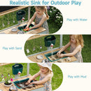 OLAKIDS Outdoor Wooden Mud Kitchen Toddler Montessori Backyard Pretend Toy Set