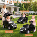 OLAKIDS Licensed Push Car for Toddlers, Outdoor Ride on Toy with Parent Control Handle, Adjustable Canopy, Horn, LED Lights for 3+ Years