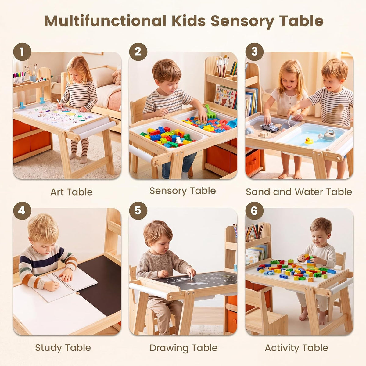 Olakids Sensory Table and Chairs Set for Toddlers