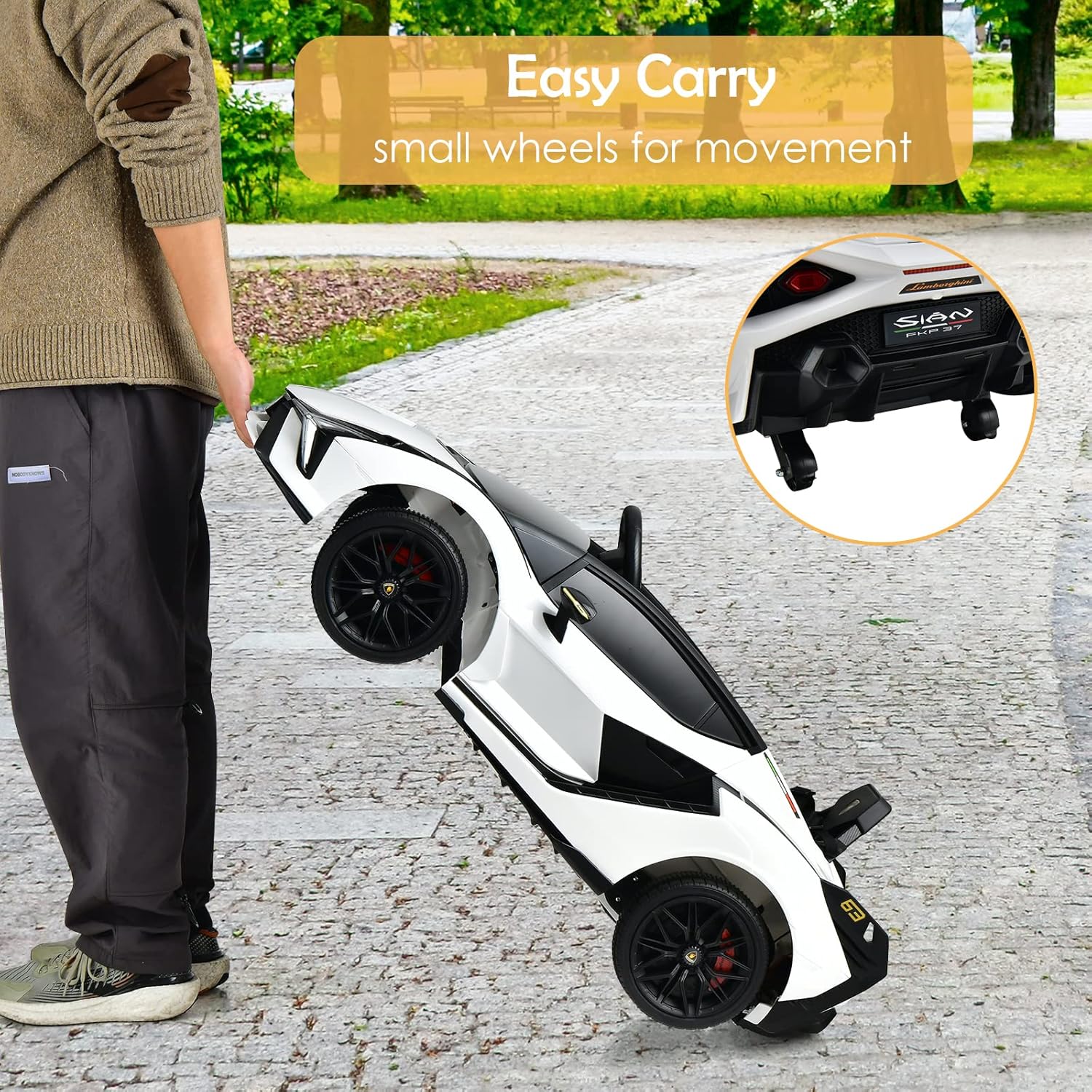OLAKIDS Licensed Lamborghini SIAN 12V Kids Ride on Car, Toddler Electric Vehicle
