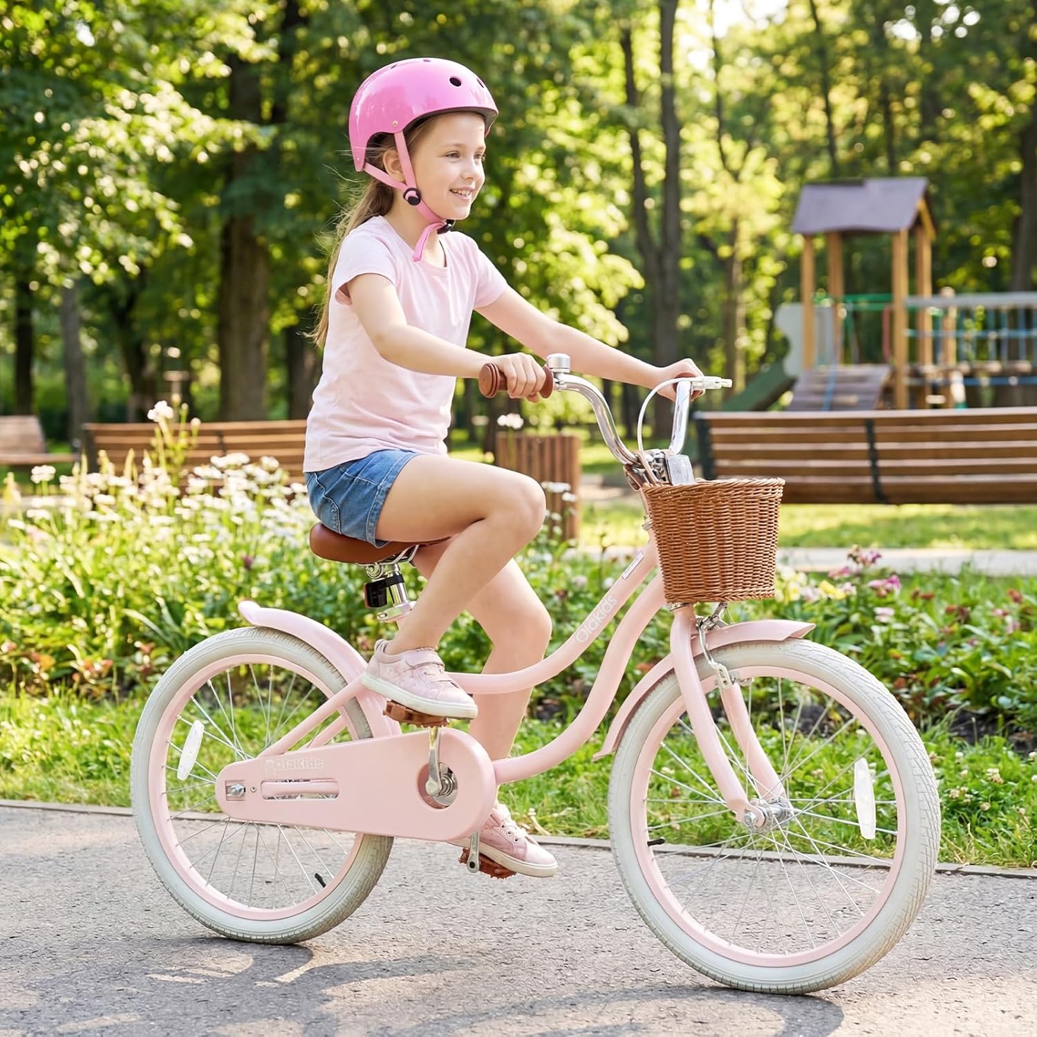 OLAKIDS Kids Bike 12/14/16/18 Inch with Training Wheels & Basket for Ages 3-8  (20 Inch without traninning wheels)
