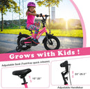 Olakids Kids Bike 12-18 Inch with Training Wheels, Dual Brakes, Adjustable Seat & Handlebar for Boys Girls
