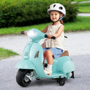 Licensed Vespa Scooter Kids Motorcycle by OLAKIDS, 6V Ride on Electric Motorcycle with Training Wheels